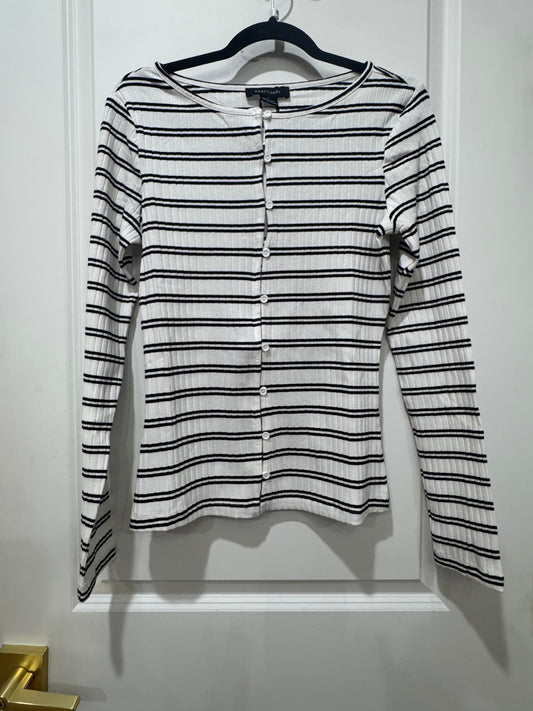 Button Front ribbed top chalk/blk  SANCTUARY