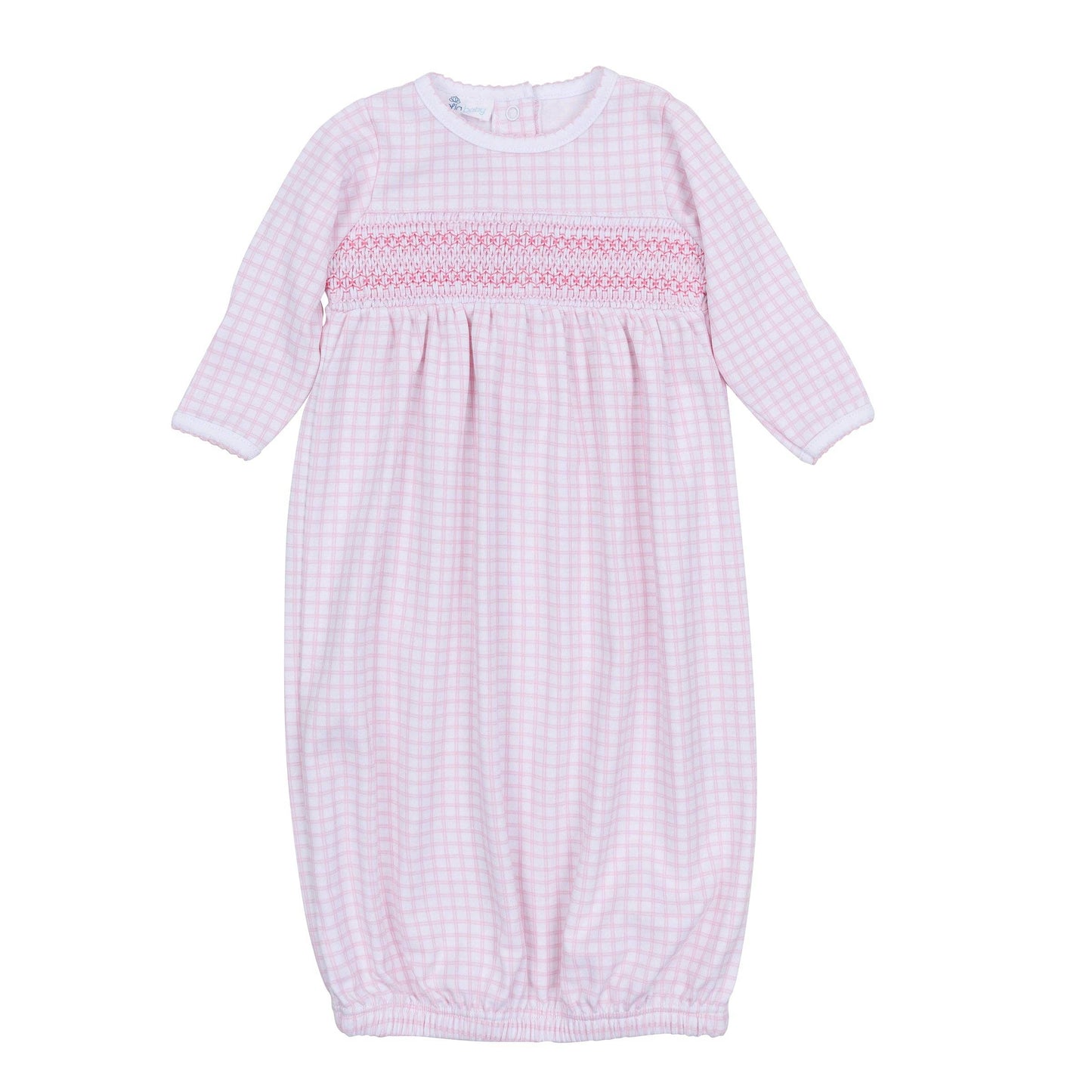 Peek-A-Boo Wishes Smocked Gathered Gown - Pink