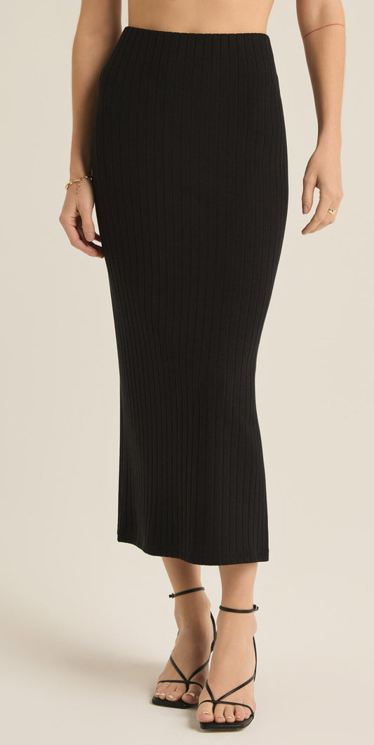 Louisa Rib Skirt Black - Z Supply