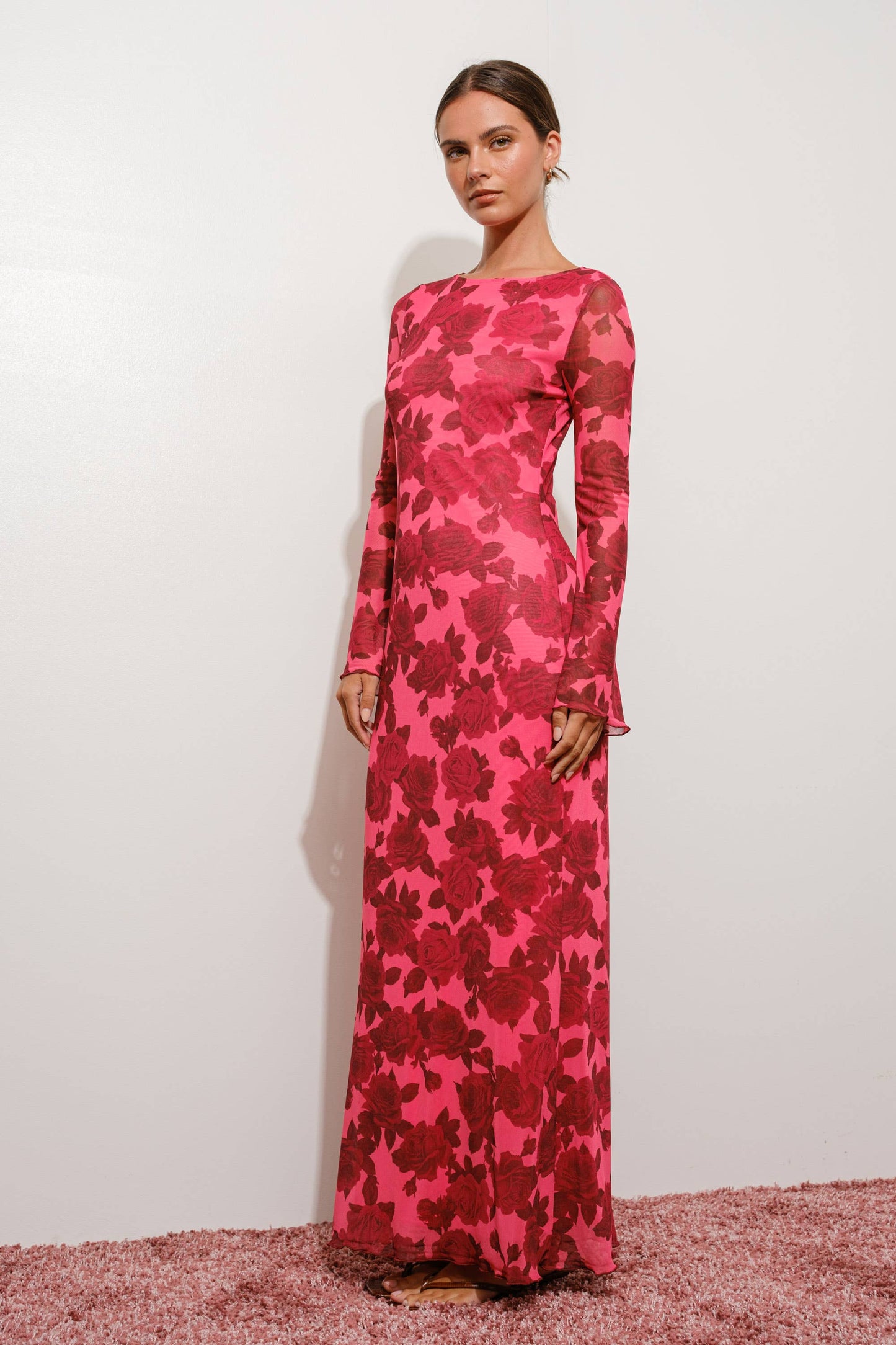 HOLLAND FLORAL BELL SLEEVE MAXI DRESS