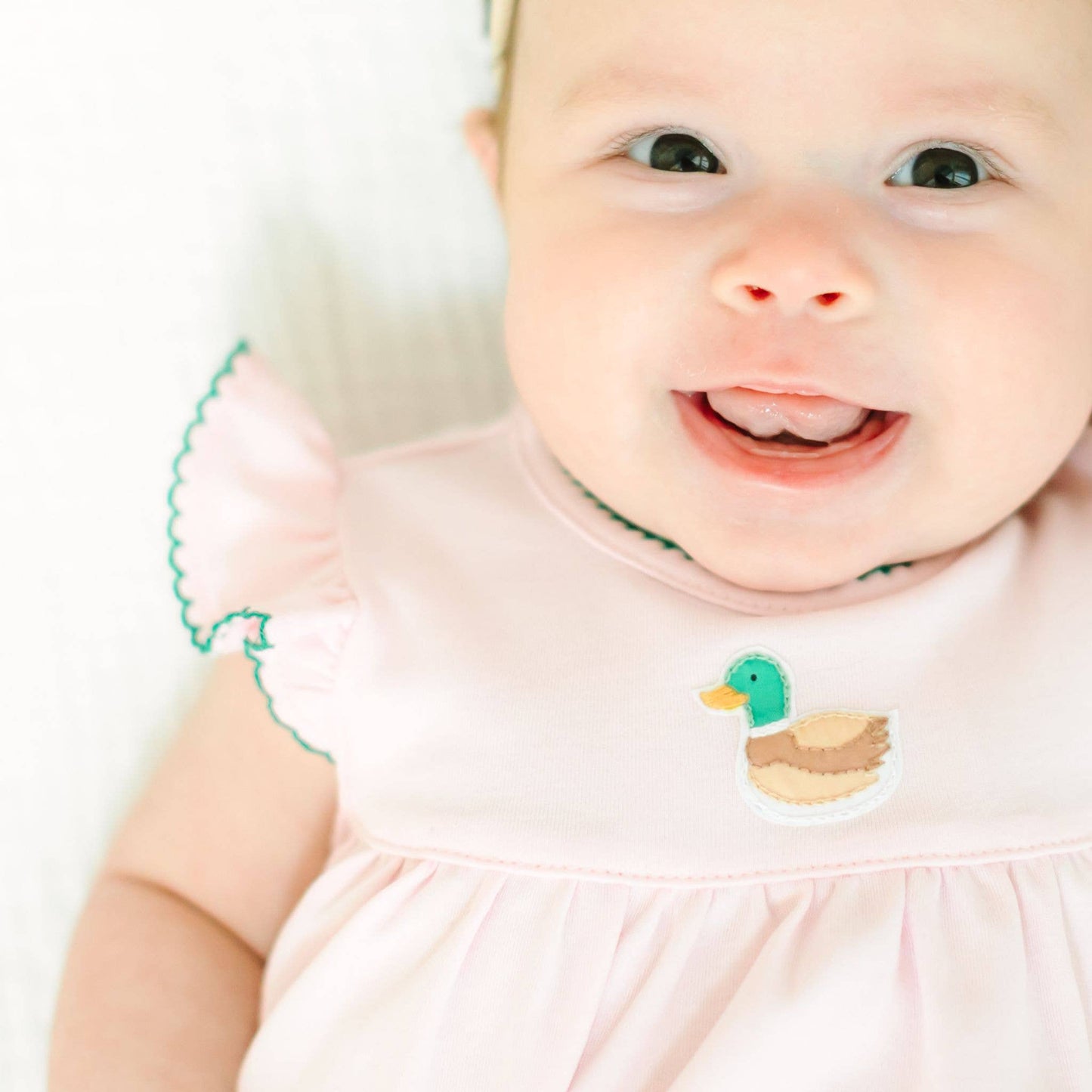 Mini Mallard Embroidered Bubble - Pink