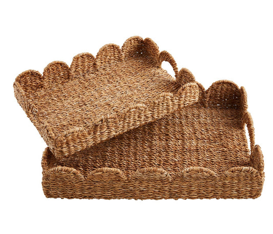 Scalloped Woven Tray (two sizes)