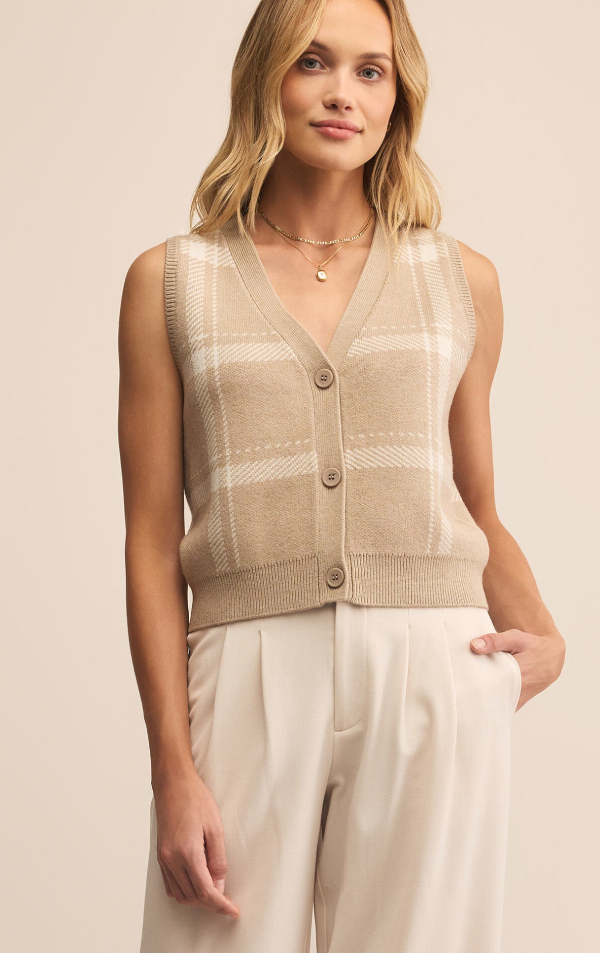 Oliver plaid sweater vest Z Supply