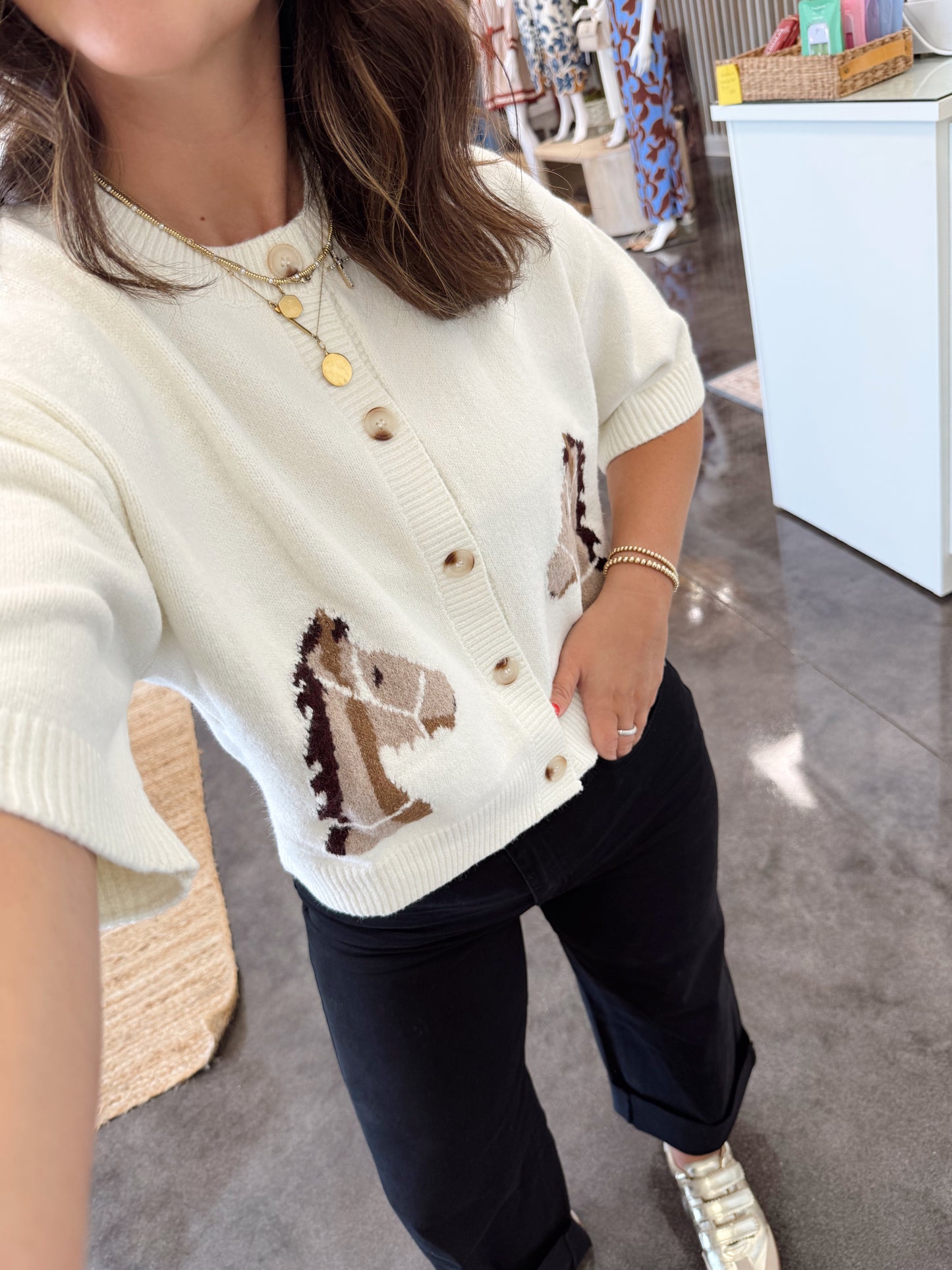 Horse sweater button down