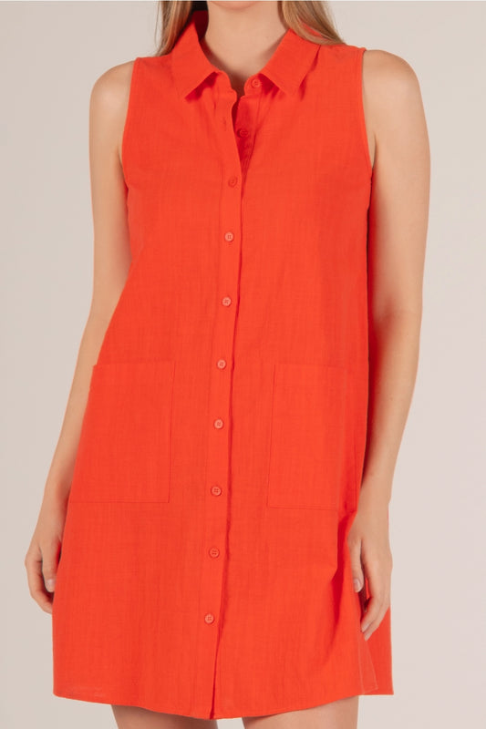 Rainey Sleeveless Shirt Dress