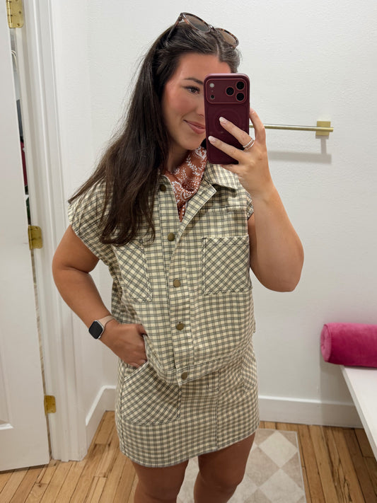 MINI CHECKER PATTERN SKIRT Set