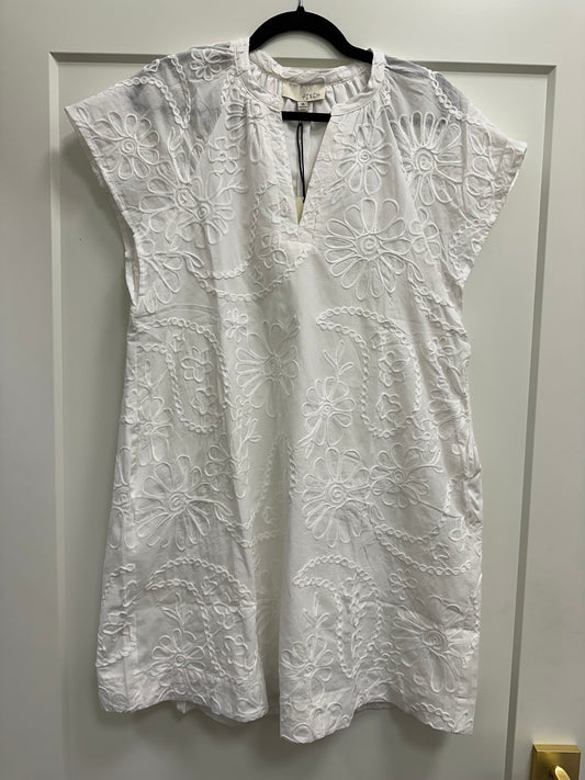 Floral embroidered mini dress