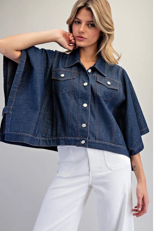Sally Denim poncho