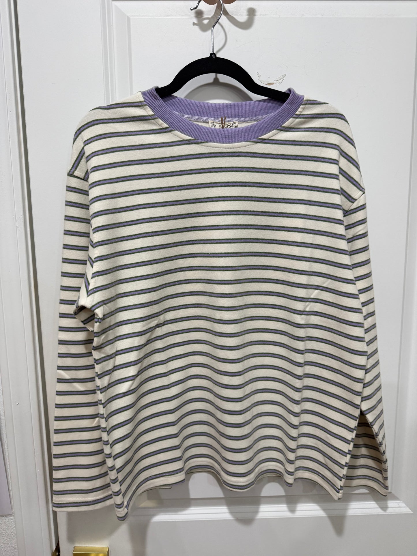 Ivory/Lavender Stripe top