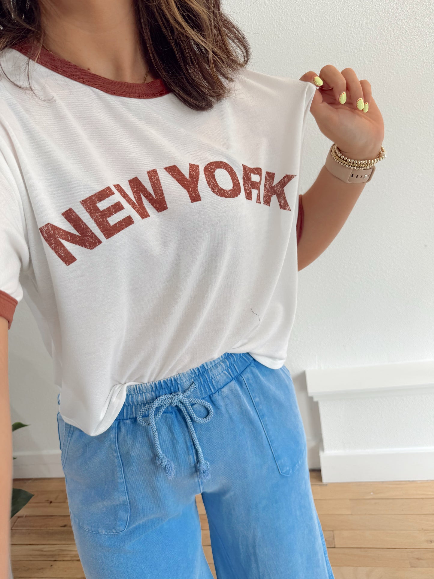 New York faded tee