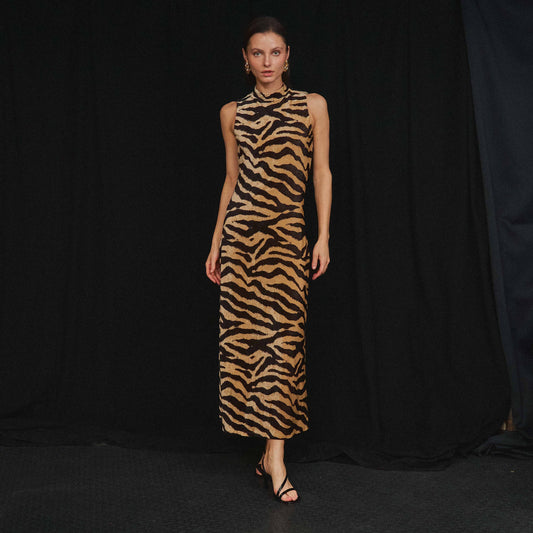 Zebra print maxi dress
