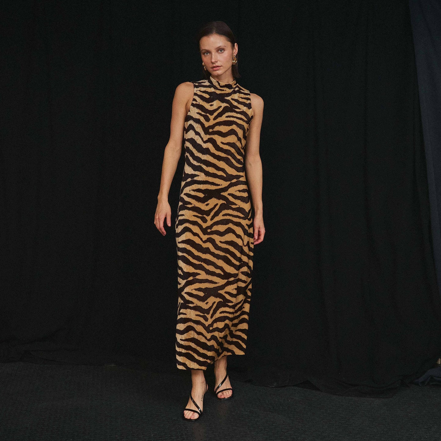 Zebra print maxi dress