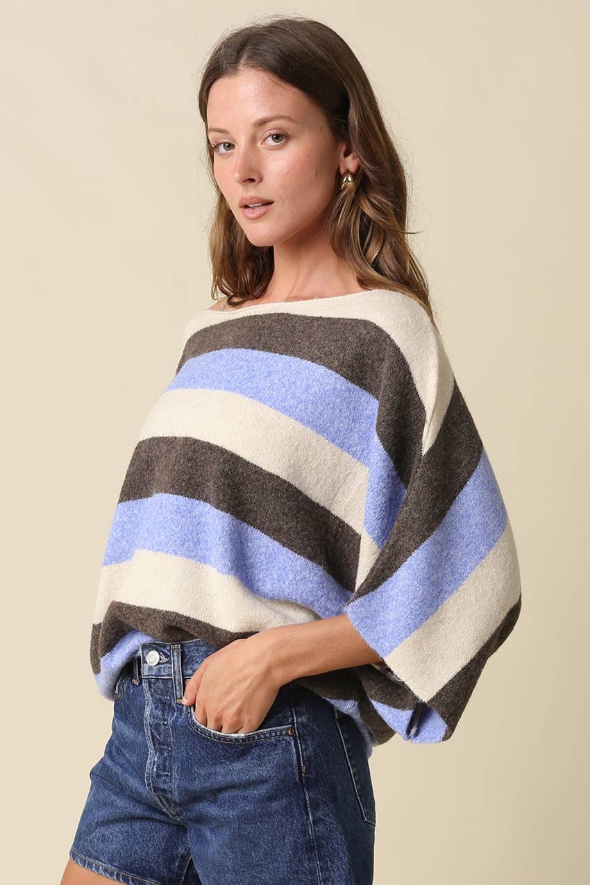 Katie Stripe Dolman Knit Top