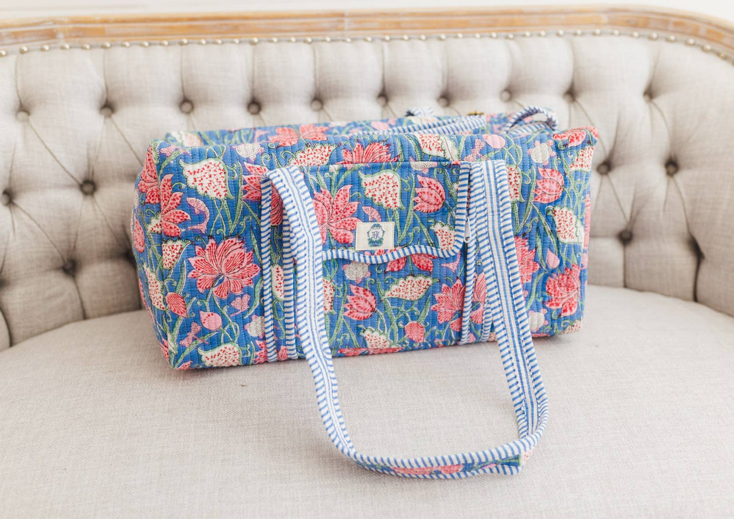 Seascape | Large Scalloped Quilted Duffle Bag