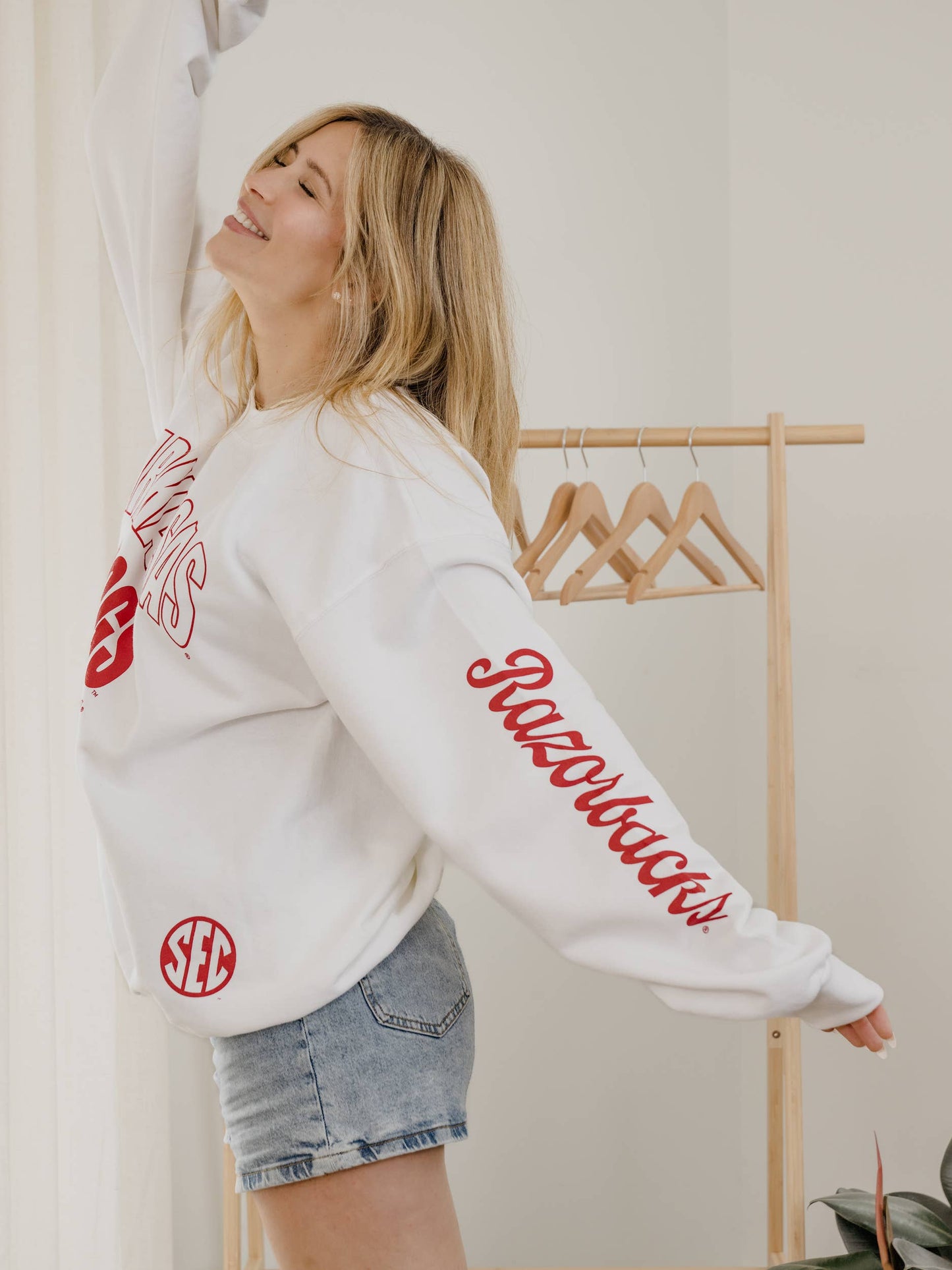 Arkansas Razorbacks Hogs SEC Sporty White Sweatshirt