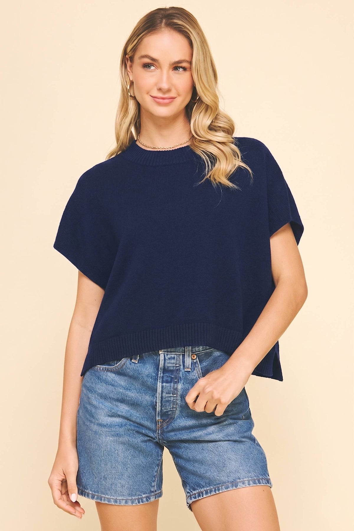 DROPPED SHOULDER SWEATER TOP