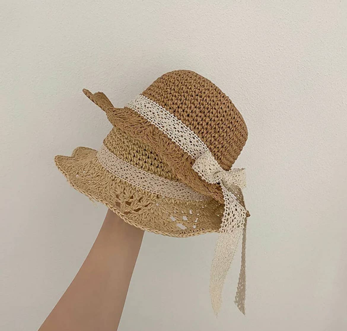 Straw Hat Baby/Toddler Sun Hat or Beach Hat