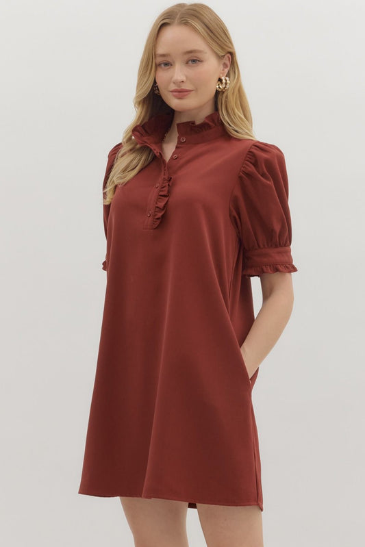 Brick mini dress