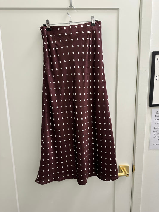 Plum Wine Polka Dot skirt