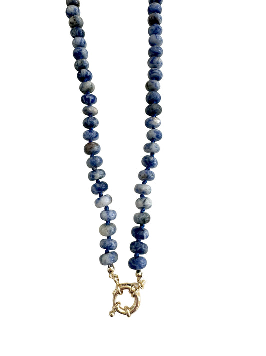 Bria Stone Necklace- Navy Sodalite