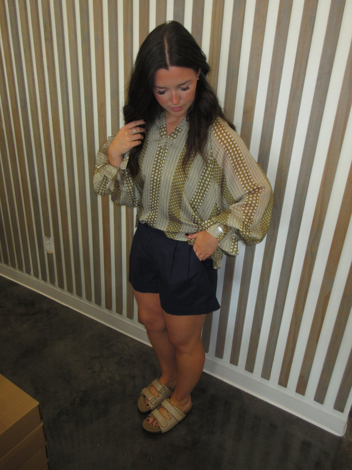 Camel print top