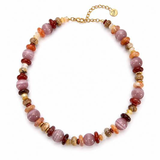 Ellison + Young Terra Luxe Mixed Stone Bead Necklace