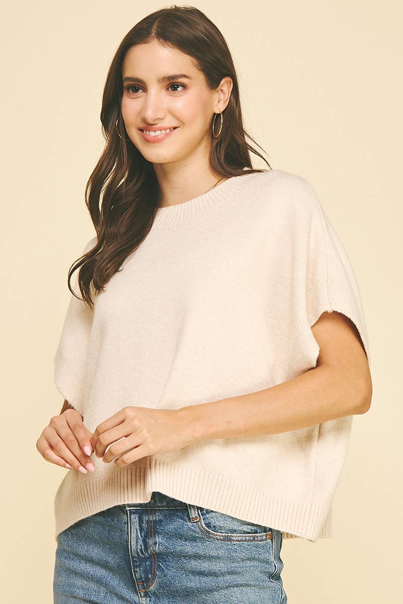 DROPPED SHOULDER SWEATER TOP
