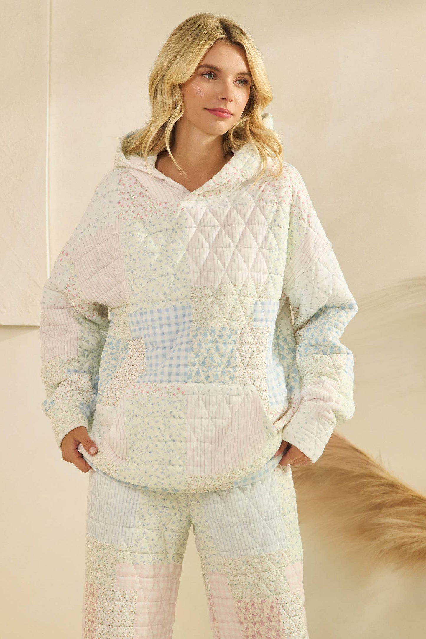 Floral textured oversized Hoodie