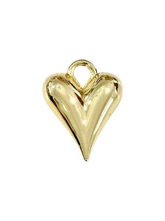 Elongated Gold Heart Scarf Charm - Happy Heart