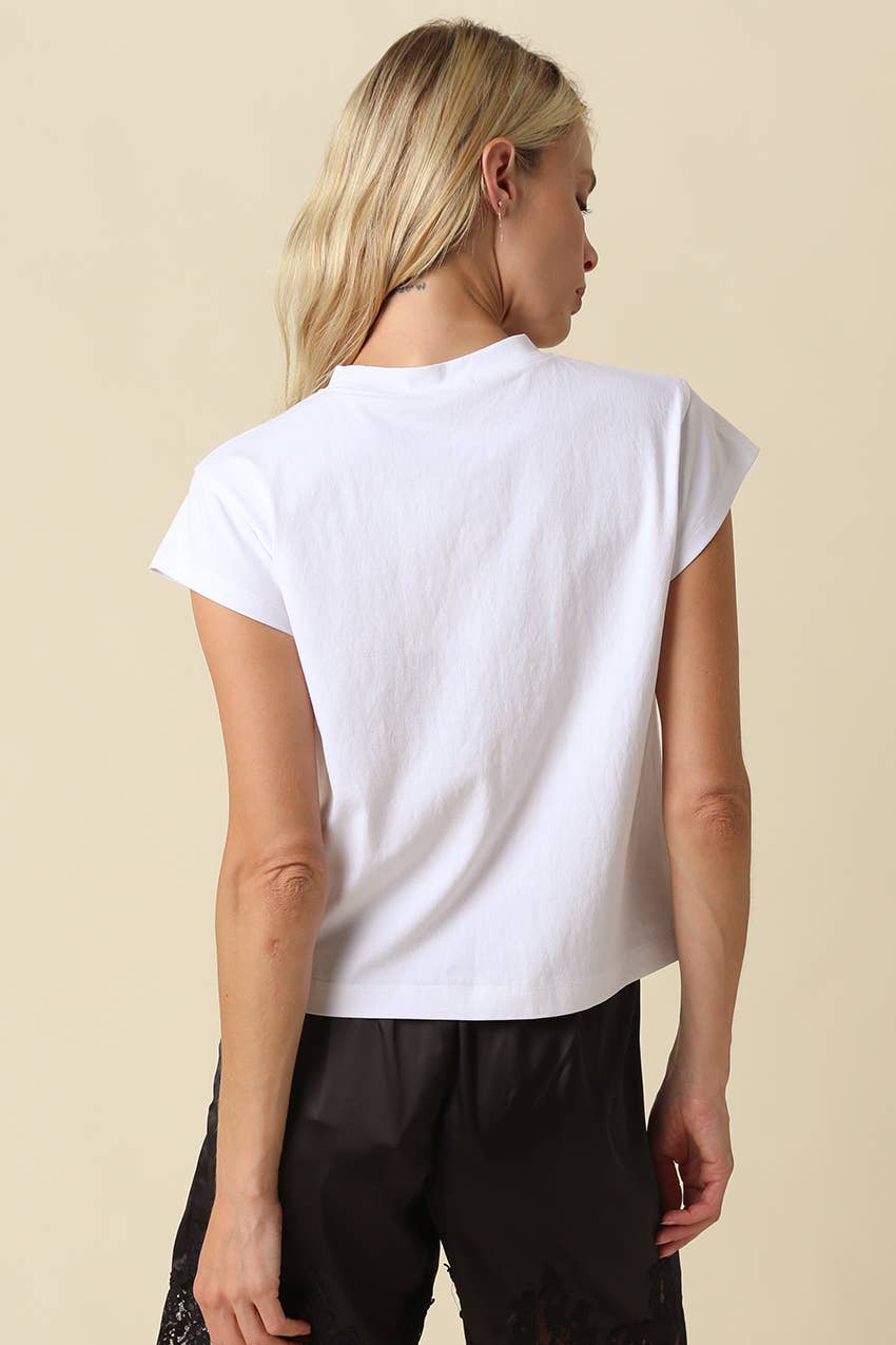 Valerie Cap Sleeve Crop Tee