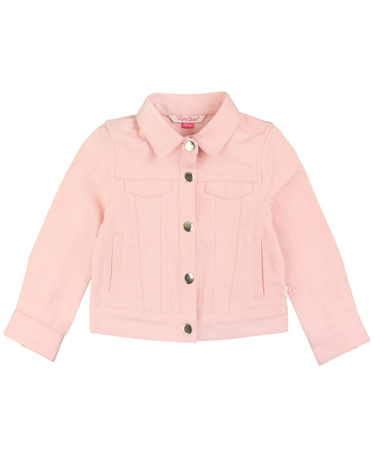 Girls Pink Stretch Denim Jacket