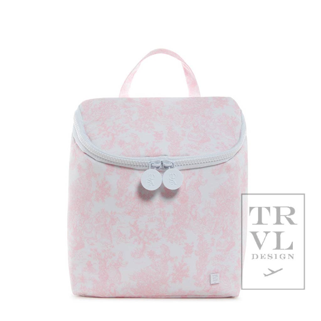 Take Away Lunch Bag - Insulated Bunny Toile Pink