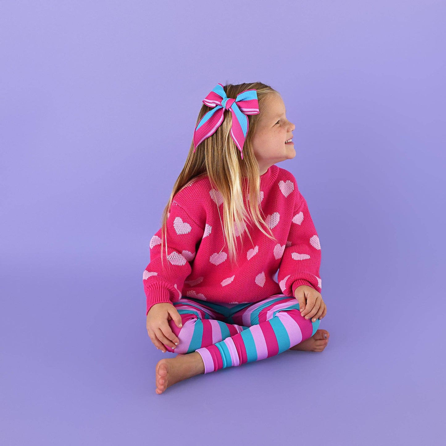 Pink Heart Sweater Light Pink