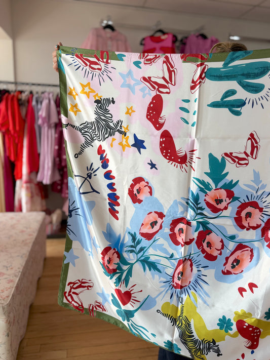 Multi color silk scarf