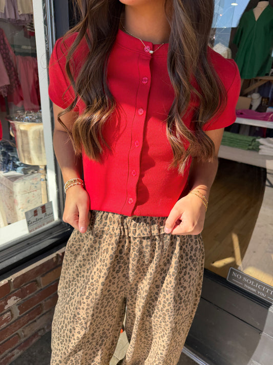 cotton button tee (2 colors)