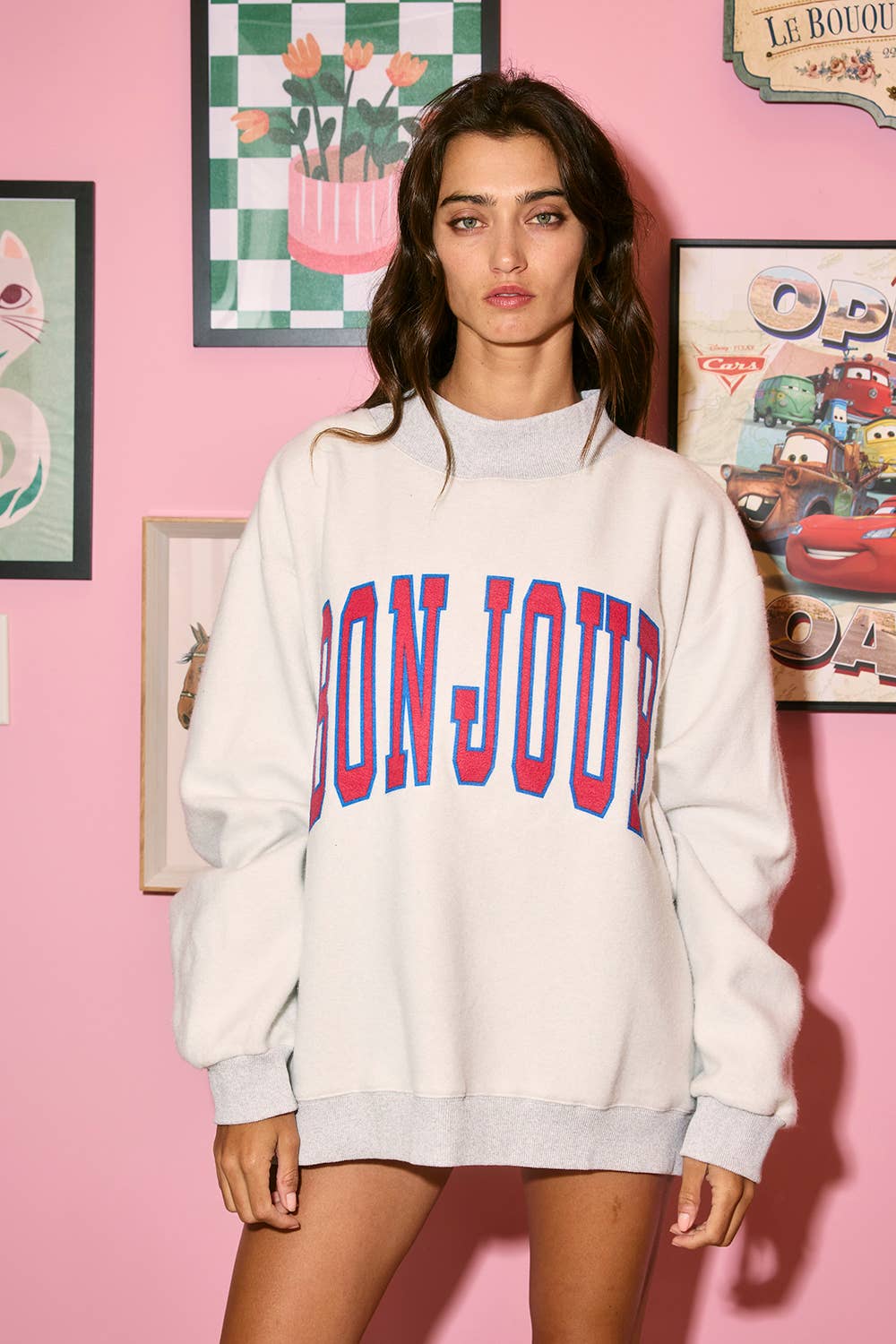 'PARIS&BONJOUR' Reversible Sweatshirt