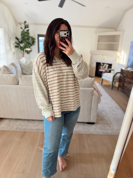 sage stripe l/s shirt