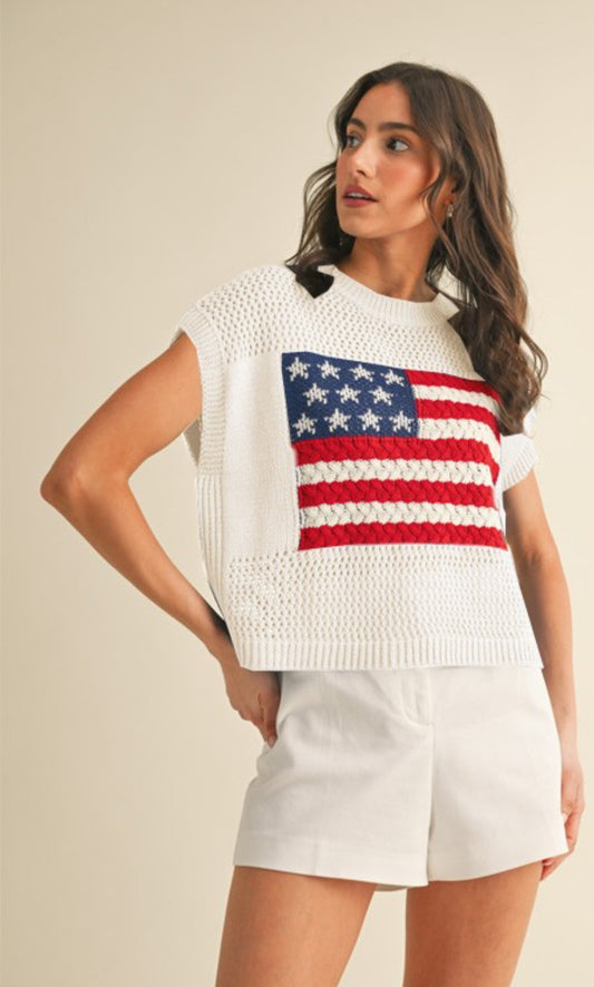 Flag sweater top (multiple colors)
