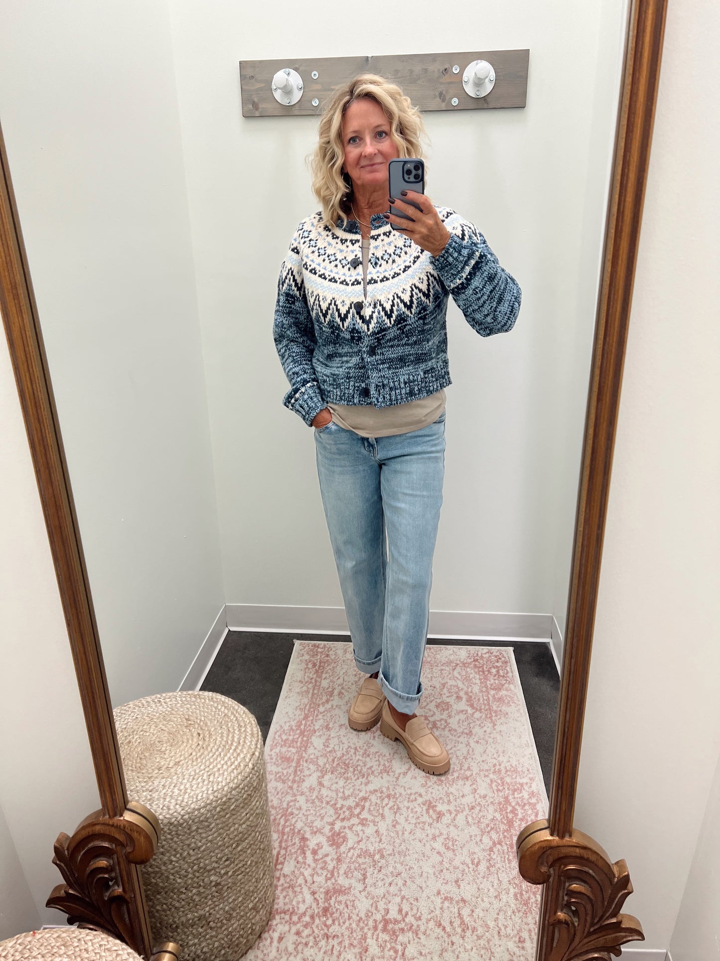 North Sea Fairisle Cardigan Blue Velvet Heather- ZSupply