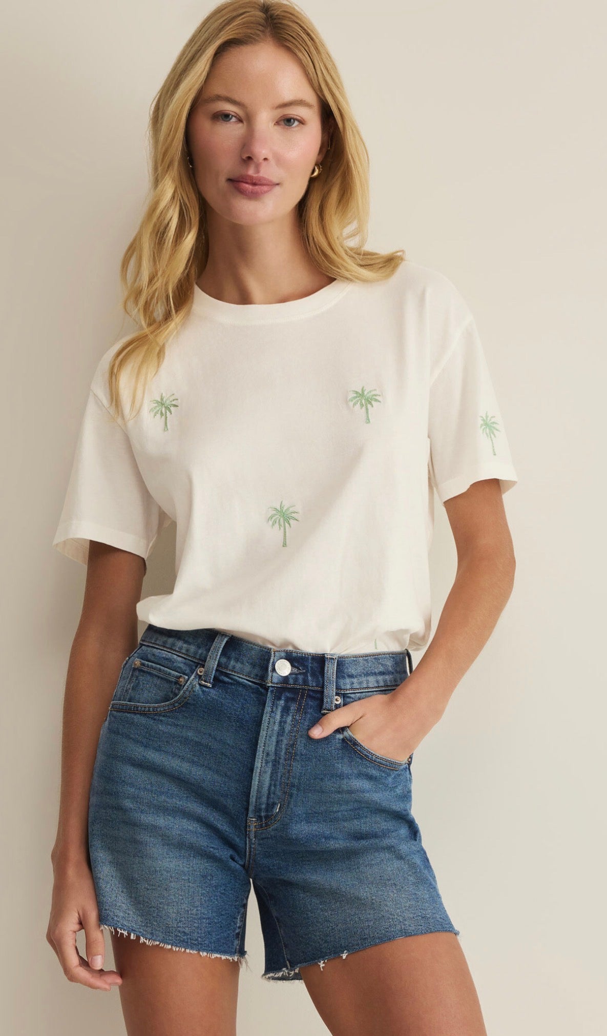 Palms Boyfriend Tee Sea salt -  Z Supply
