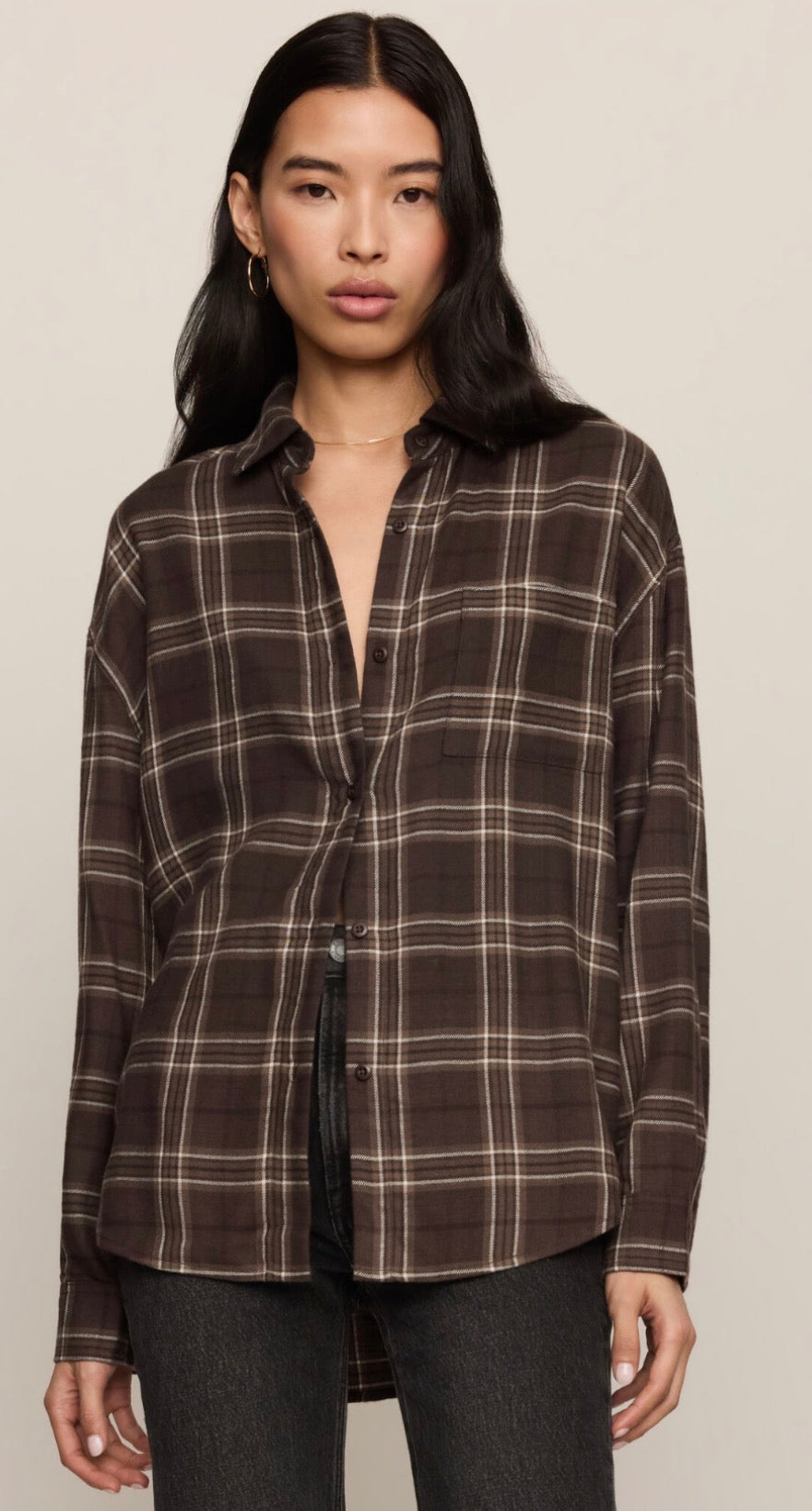 River plaid button up dark roast - Z Supply