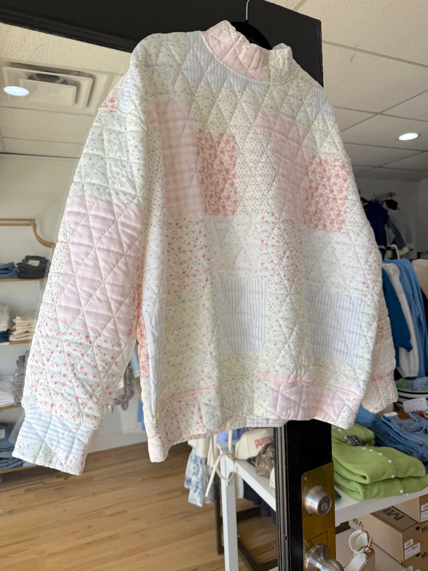 Pastel quilted combo sweatshirt