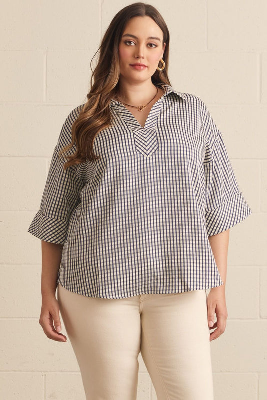 Dani top navy (curvy)
