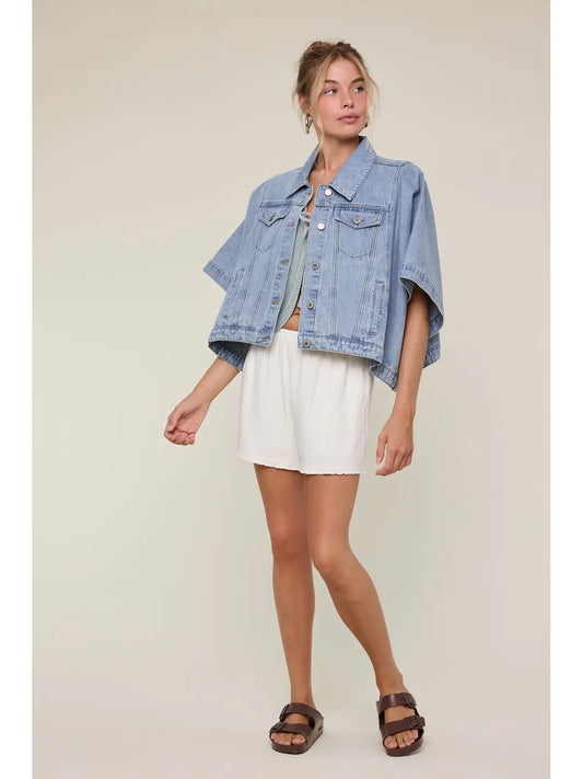 Denim poncho
