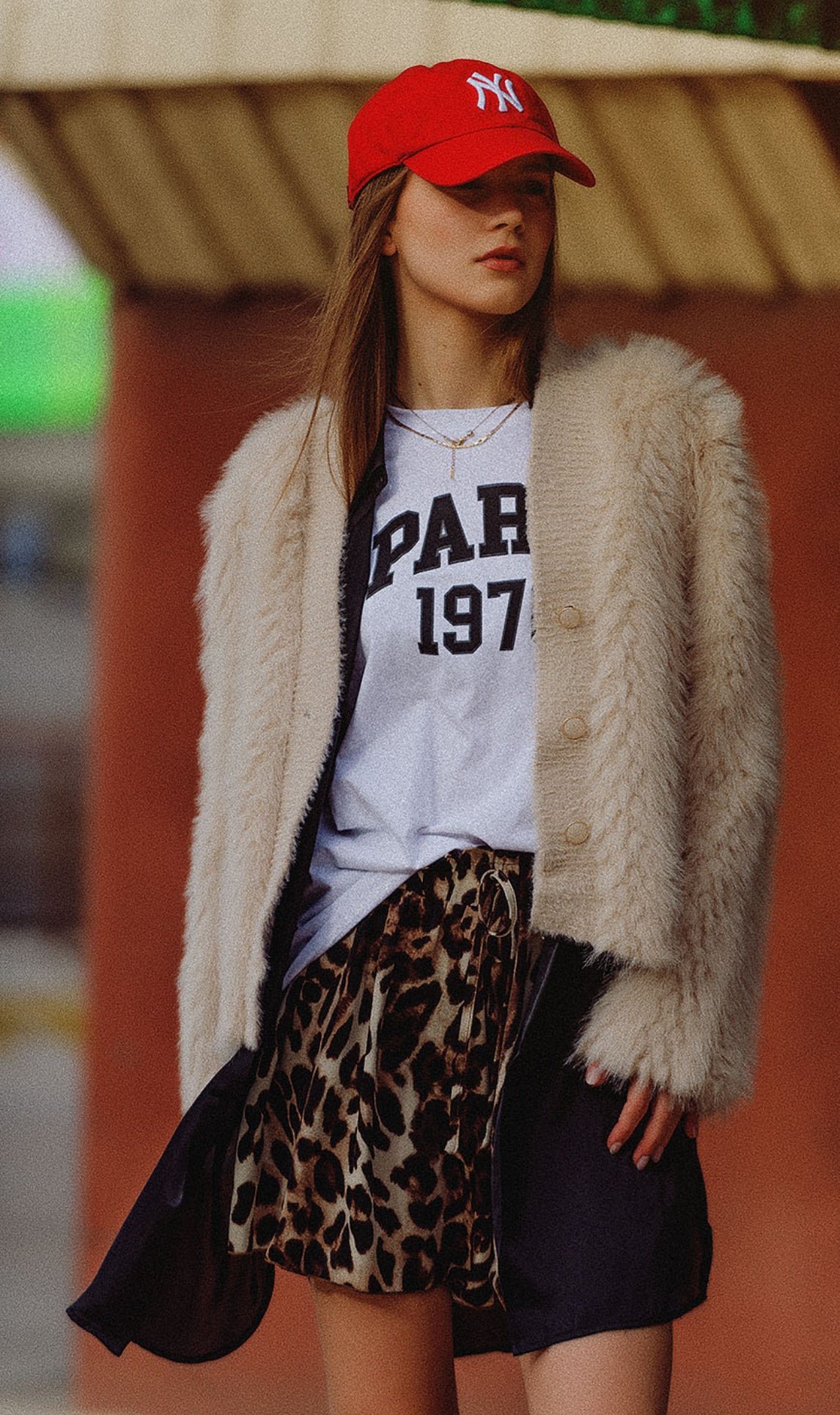 Beige Fur Crop Jacket