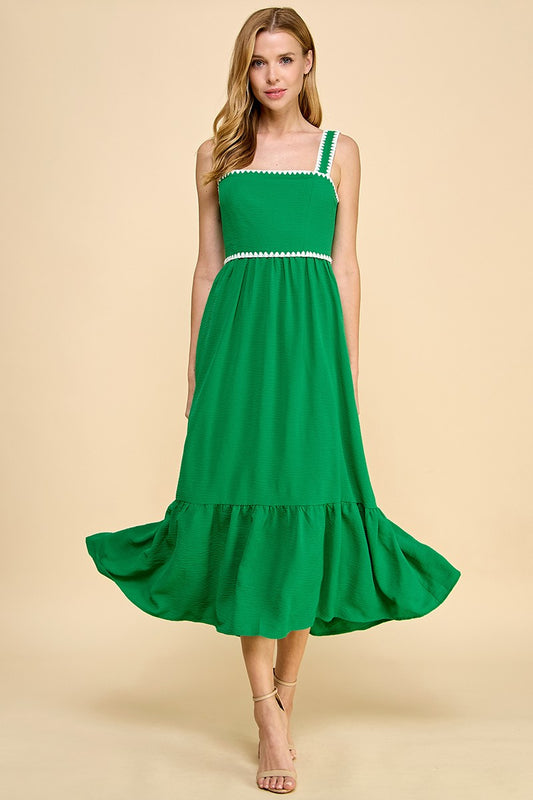Harper green midi dress
