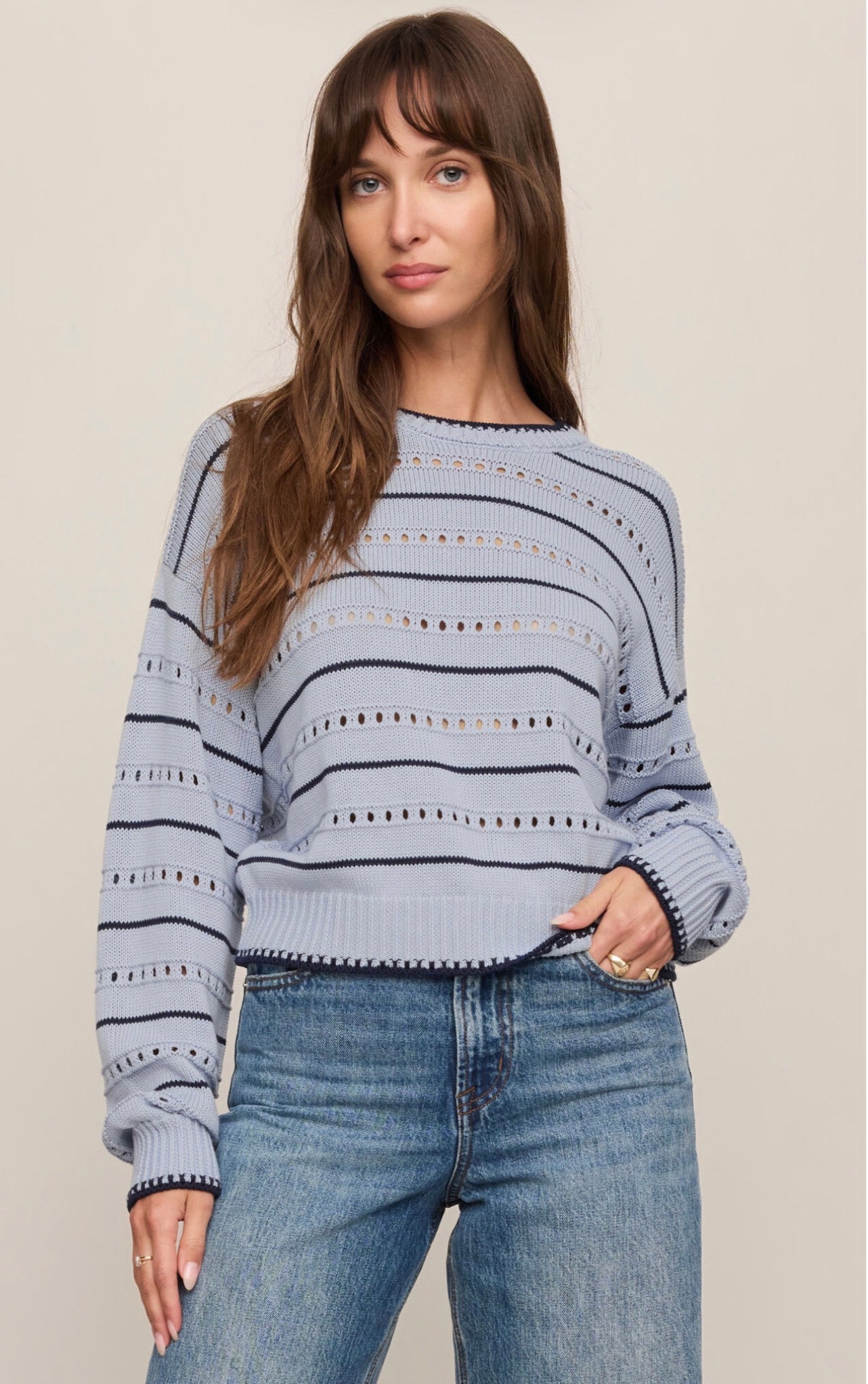Darby Stripe Sweater Skyline - Z Supply