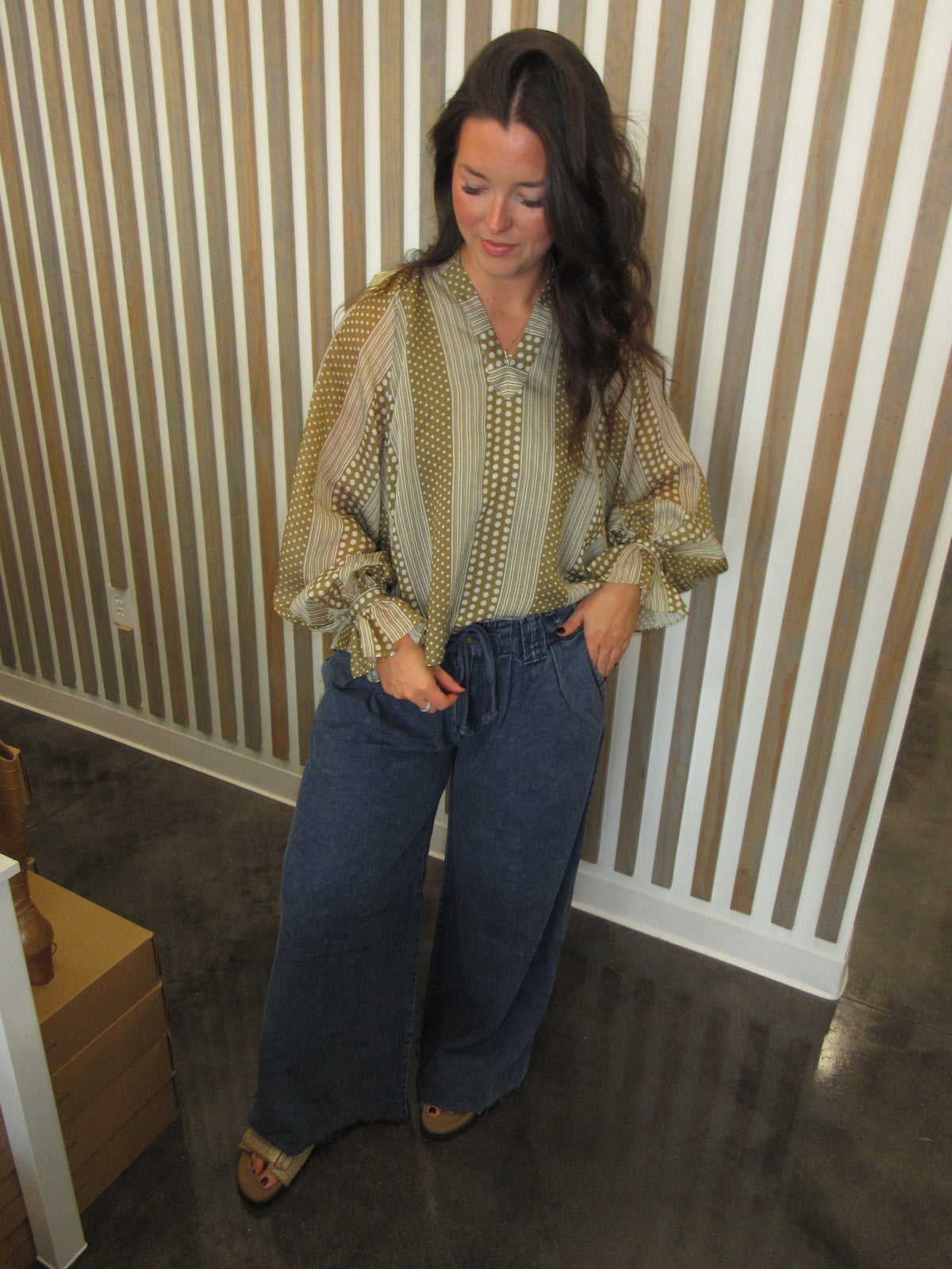 Camel print top