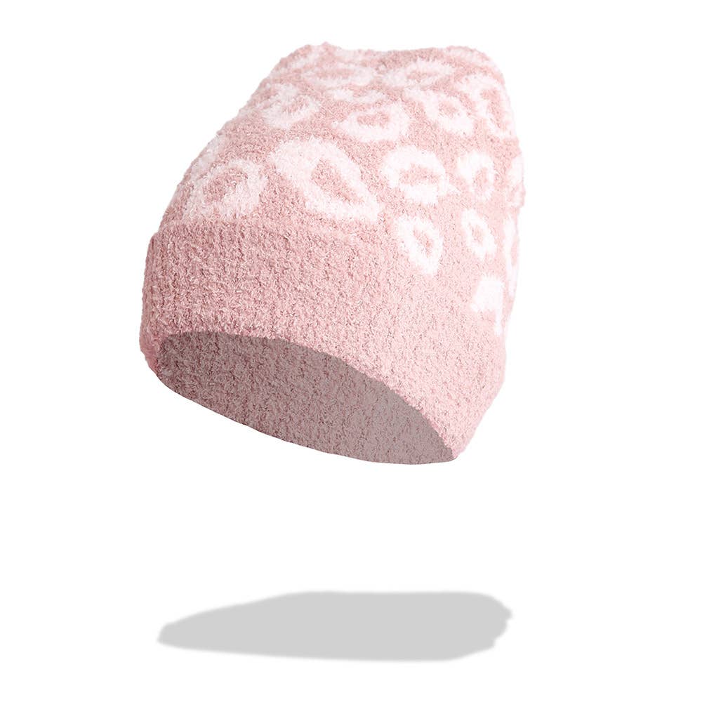 Leopard Patterned Kids Beanie Hat