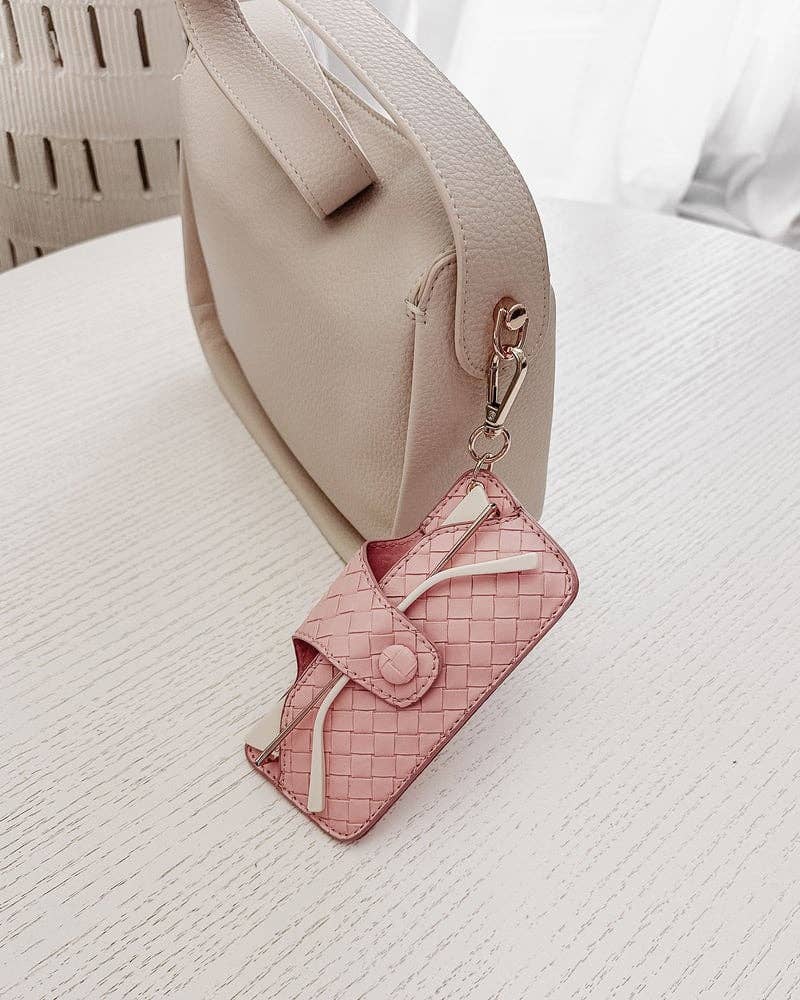 Skittle Sunglass Case - Woven Pastel Pink